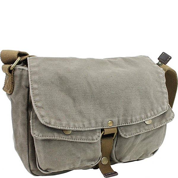 Khaki Crossbody Sling Shoulder Messenger Bag