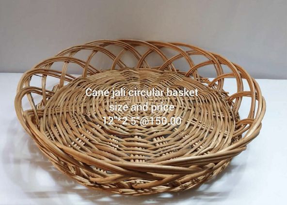 12 Inch Cane Bamboo Circular Jali Basket