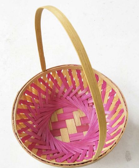 4 Inch Colored Circular Bamboo Basket