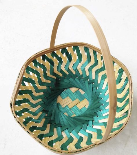 7 Inch Hexagon Bamboo Basket