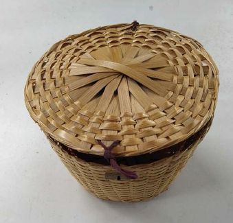 Bamboo Plain Storage Basket with Lid