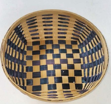 Colored Circular Bamboo Basket without Handle
