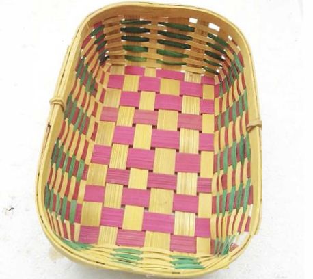Colored Rectangular Bamboo Basket