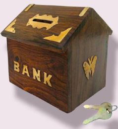 Mango Wood Money Bank
