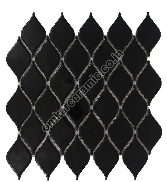Eye Glossy Black Mosaic Tiles