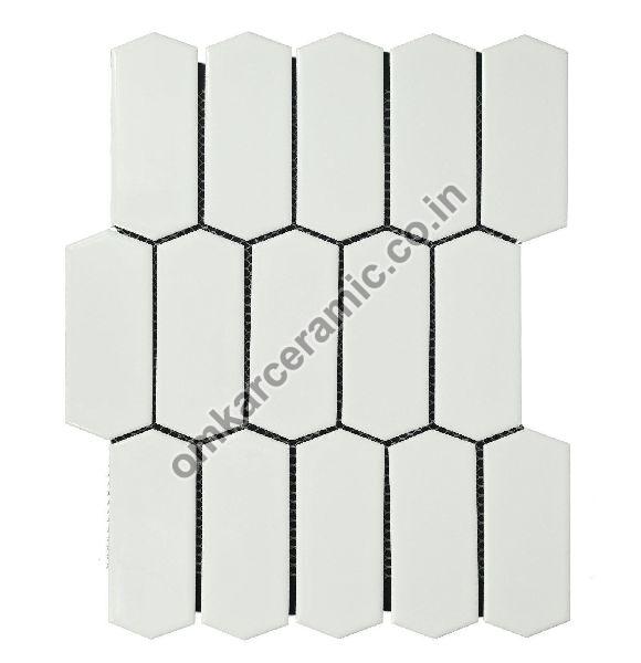 Pickets Glossy White Mosaic Tiles