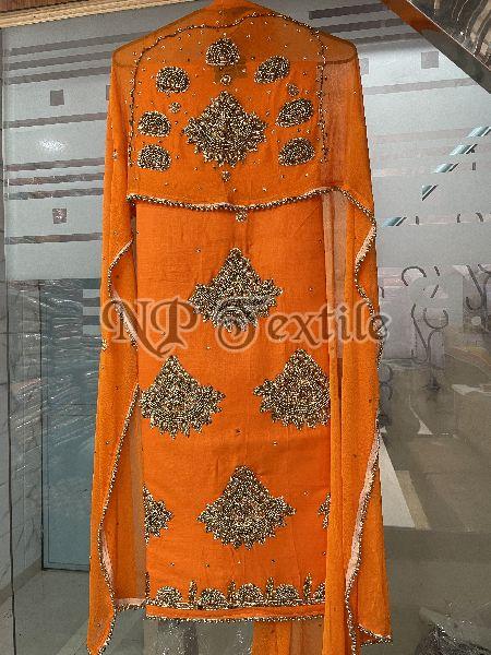 Embroidered Jam Cotton Dress Material