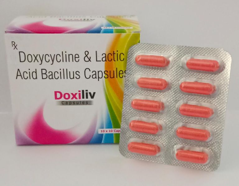 Doxicycline 100mg +Lactic acid Bascillus 5 billion spores