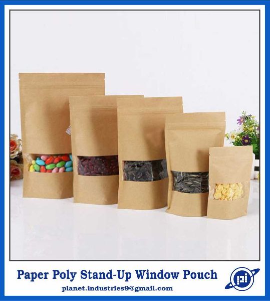 Paper Poly Window Stand Up Pouch