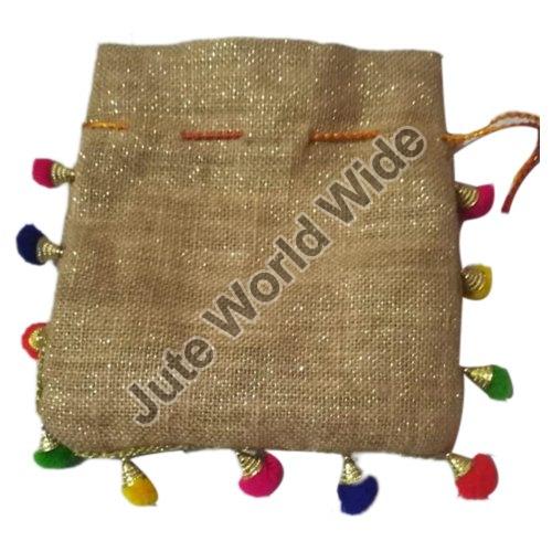 GOLDGIFTIDEAS Traditional Jute Velvet Potli Bags for Women Potli Pouches  for Gift Packing Shagun Potlies Potli Bags for Return Gifts 17 x 22 CM