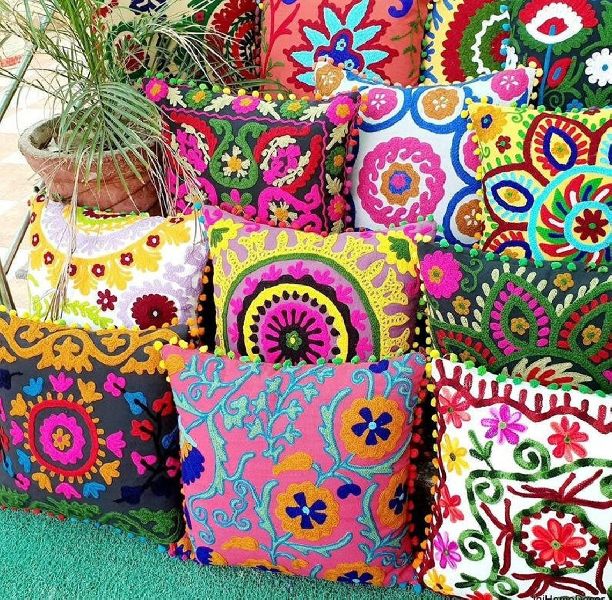 Uzbek Suzani Embroidery Cushion Cover
