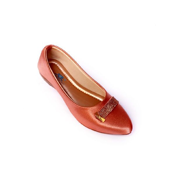 Ladies Peach Stiletto Ballerinas