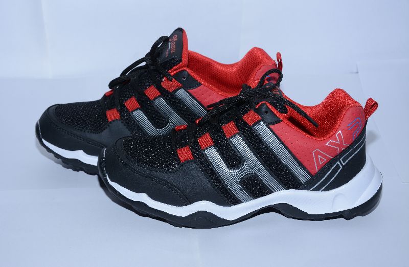 Breeza Black Red Sports Shoes