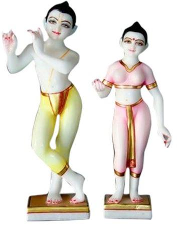 Marble Iskcon Radha Krishna Statue