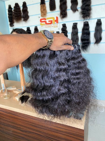 Natural Curly Weft Hair Manufacturer Supplier in Murshidabad India