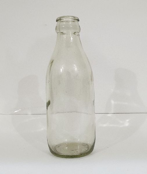 Crown Neck Round Glass Milk Bottle
