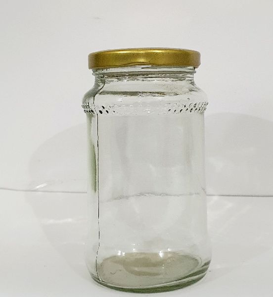 Lug Cap Round Fancy Glass Jar