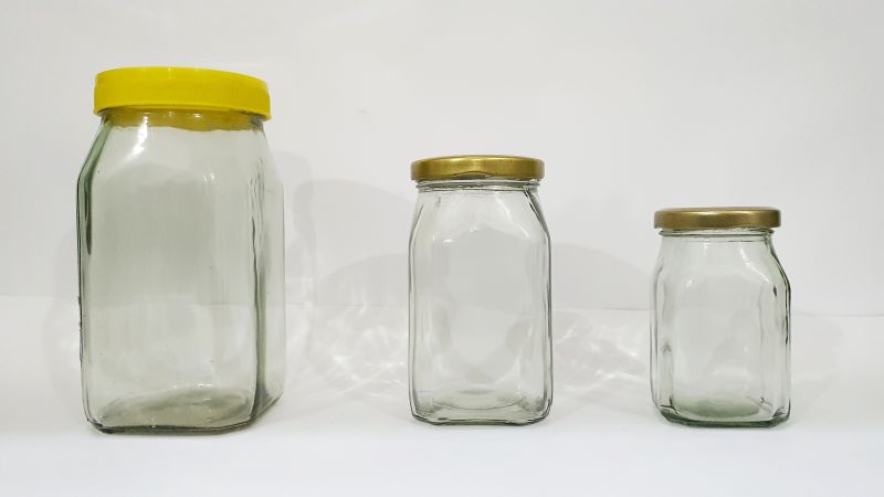 Lug Cap Square Glass Jar