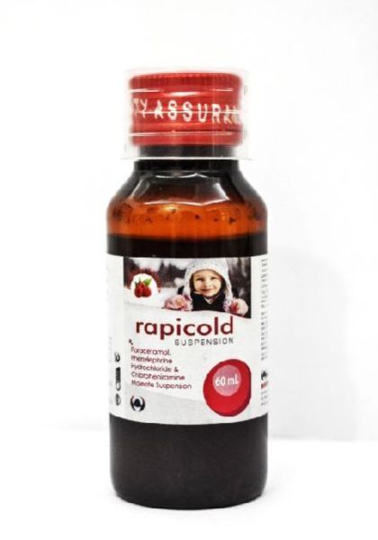 Phenylephrine 5 mg  + Chlorpheniramine maleate 1 mg + Paracetamol 125. mg  Suspension : Rapicold Suspension 60ml