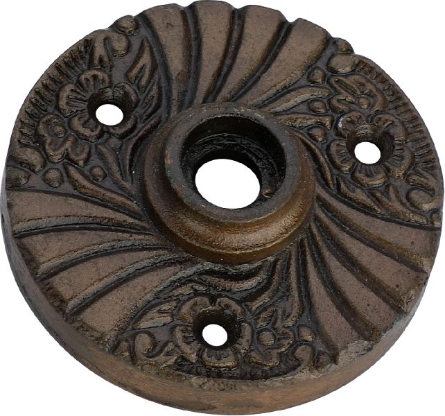 black textured  cast iron bell push