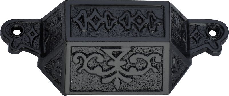 Decorative black cast iron drawer pulls