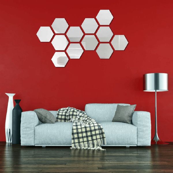 Hexagon Silver Wall Sticker