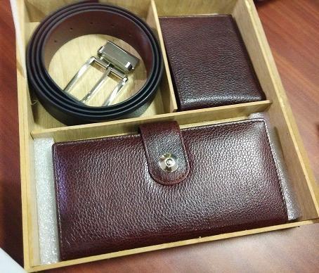 Leather Belt and Wallet Set