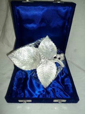 Silver Plated Leaf Shaped Tray