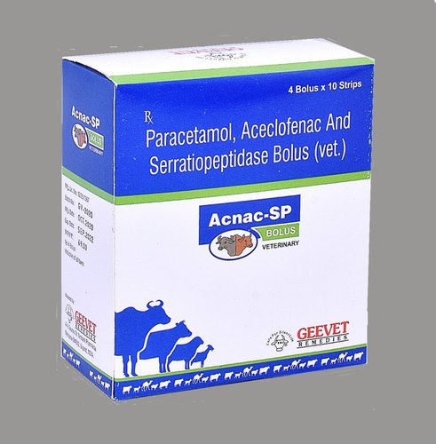 Paracetamol, Aceclofenac And Serratiopeptidase Bolus