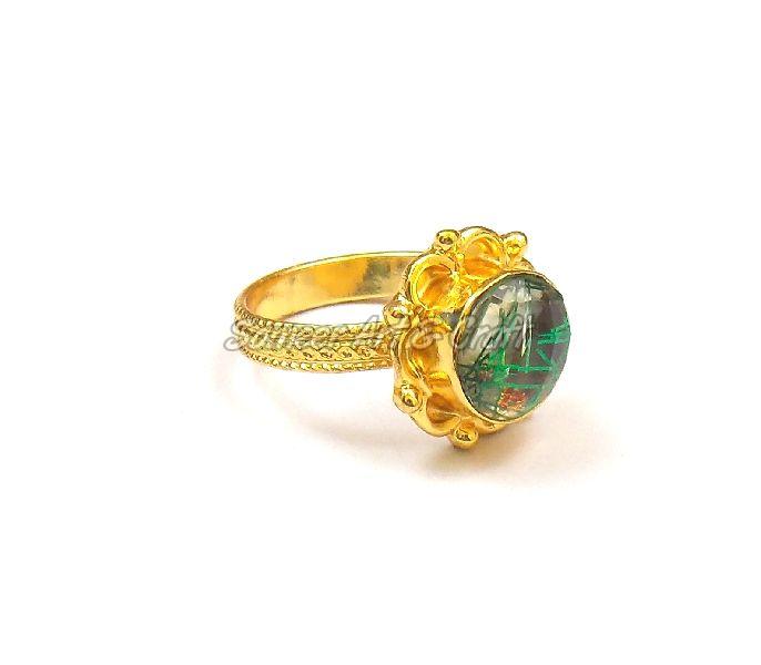 Green Rutile Gemstone Ring