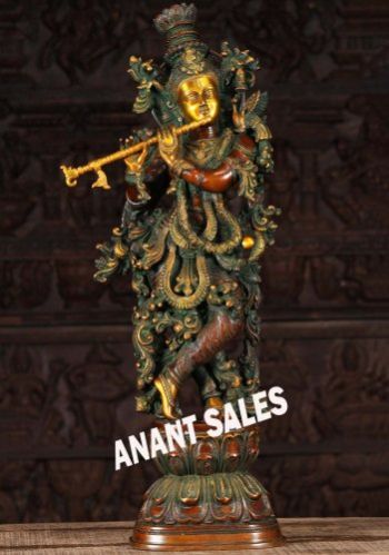 Brass Krishna Statue