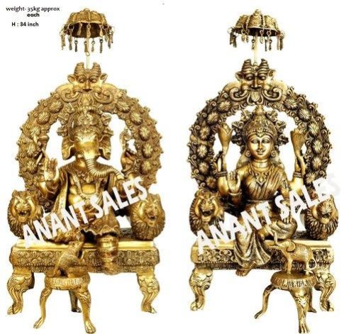 Brass Laxmi Ganesh Statue
