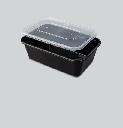 650ml Black Plastic Container