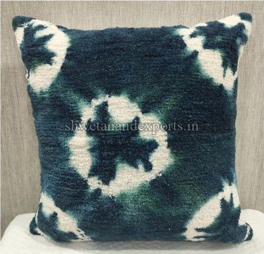 Cotton Casement Blue Cushion Cover
