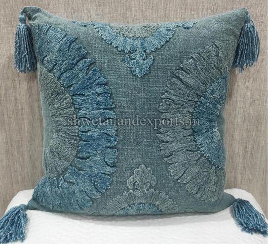 Cotton Slub (H) Blue Cushion Cover