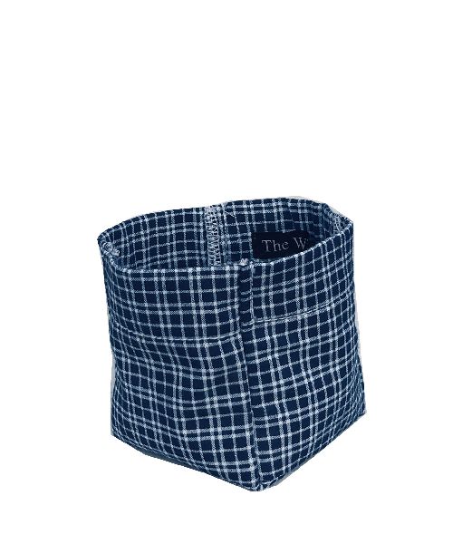 3×3 Inch Blue Checks Pot Cover