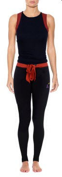 Twin Colour Yoga Leggings with Tied Ribbon