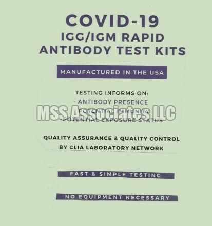COVID 19 Rapid Antibody Test Kits