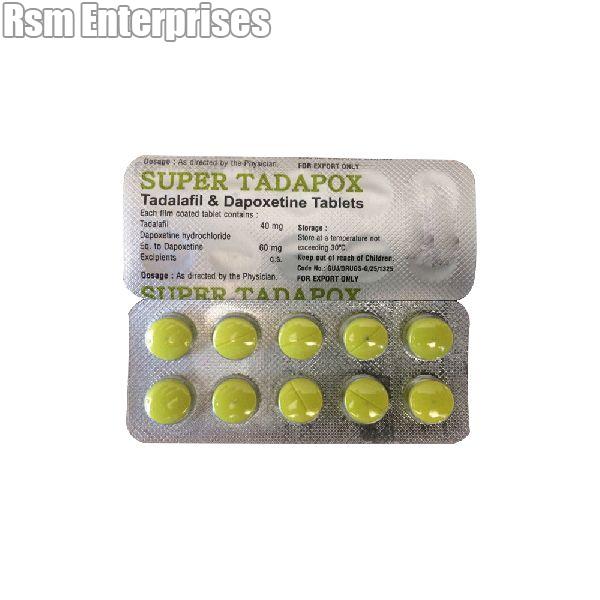 Super Tadapox Tablets (Tadalafil 40mg & Dapoxetine 60mg)