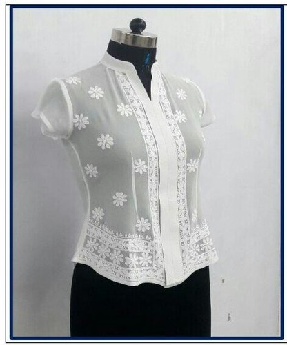 Lucknowi Hand Embroidery Short Top