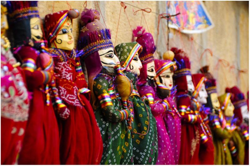 Handmade Puppet Kathputli for wedding mehndi decoration Indian Decoration Item for Diwali Party Decor
