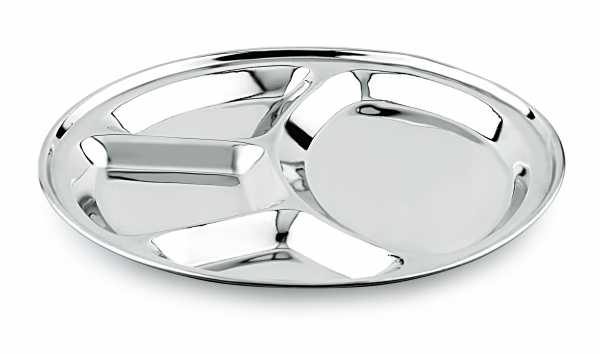 Stainless Steel Round Compartment Tray
