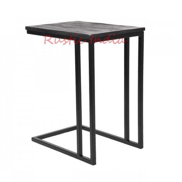 Square Iron & Wooden Side Table