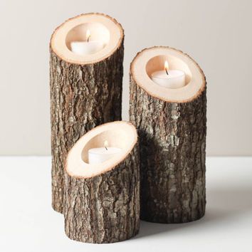 Tree Stump Candle Holder