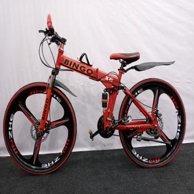 Red 3 Spokes 21 Gears Foldable Bicycle
