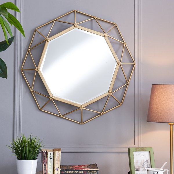 Hexagon Wall Hanging Mirror