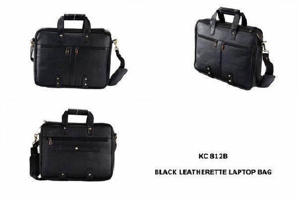 Black Leatherette Laptop Bag