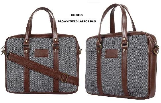 Brown Tweed Laptop Bags