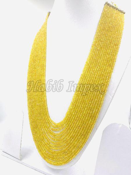 Yellow Sapphire 15 Strand Necklace