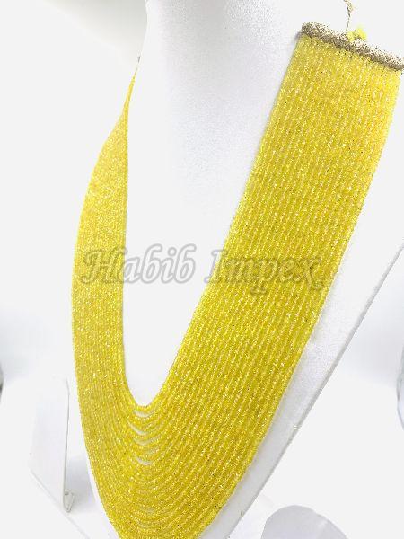 Yellow Sapphire 18 Strand Necklace